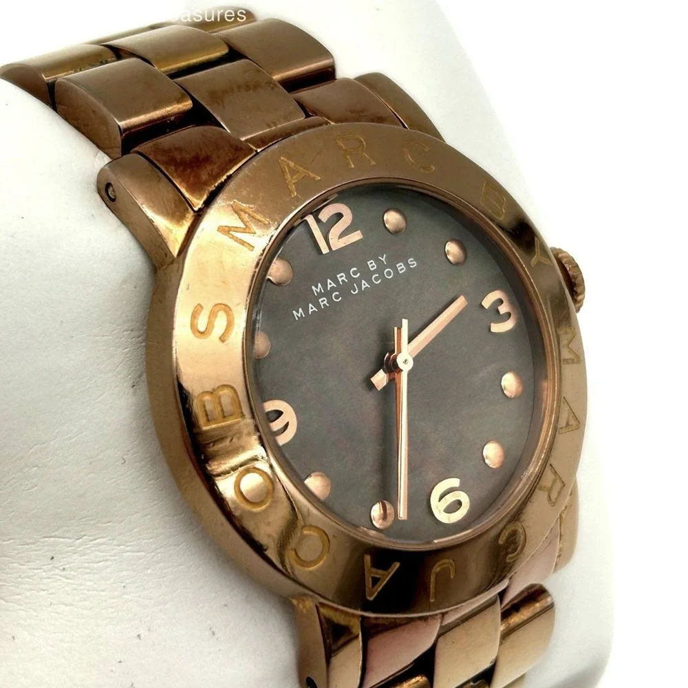 Marc By Marc Jacobs Women's Amy Rose Gold Tone Brown Dial Watch MBM3010 36mm